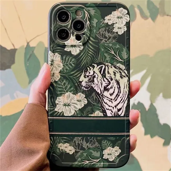

High Quality Green Tiger Designers IPhone Case Fashion Brand Water Resistant Phone Cases For 14 13 12 11 Pro Max 7 8 Plus