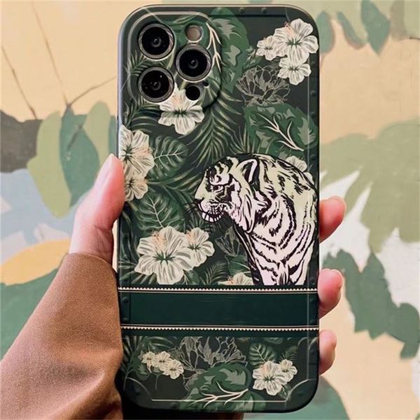 

High Quality Green Tiger Designers IPhone Case Fashion Brand Water Resistant Phone Cases For 14 13 12 11 Pro Max 7 8 Plus, Blue