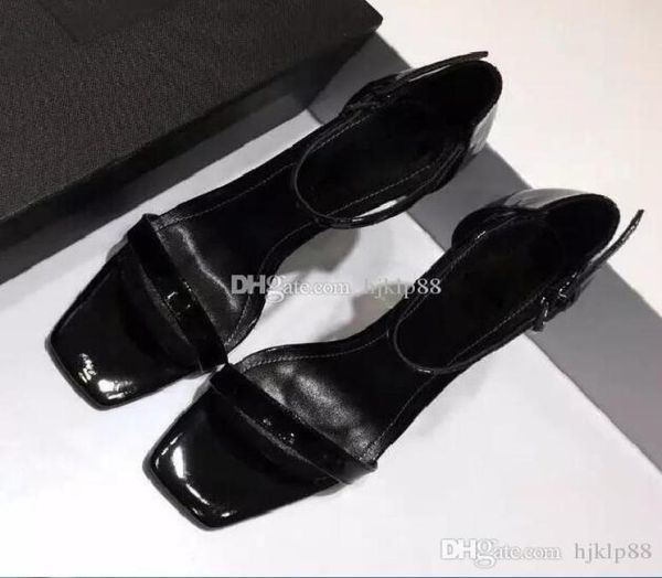 

new arrivals 2020 patent leather thrill heels women unique designer pointed toe dress wedding shoes brand letters high heel s7294575, Black