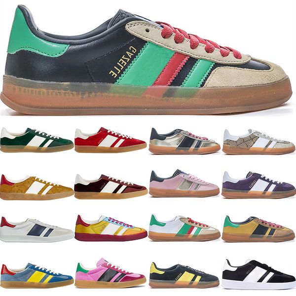 

platform ggs''gg trainers plate-forme velvet designer shoes leather gazelle casual sneaker flat for men suede women metallic tenni, Black
