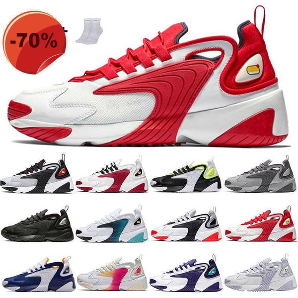 

running shoes outdoor sports shoe triple black white race red royal blue m2ks tekno zoom 2k men women size 36-45