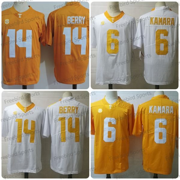 

ncaa 6 alvin kamara football jersey 14 eric berry white yellow tennessee volunteers college mens stitched jerseys, Black