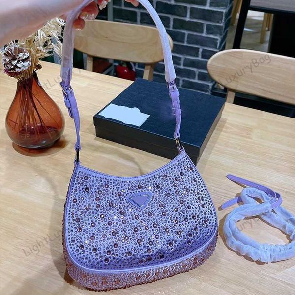 

tote bag designer leather wallet fashion diamante shoulder shimmer crossbody exquisite for women classic famous brand shopping purse220218