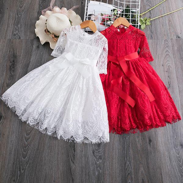 

girl s dresses 3 8 years cute girls autumn white princess fluffy sleeveless clothes children smash cake ball gown baby kid casual wear 22111, Red;yellow