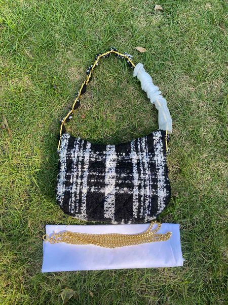 

fashion woolen underarm bag luxury women handbag designer bag chain zipper purse letter logo winter 2022 warm fabric