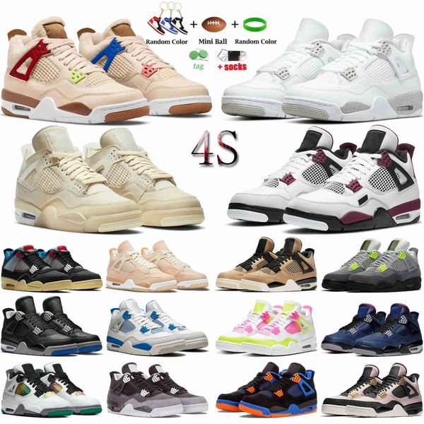 

men women basketball shoes 4 4s black cat white oreo bred red thunder cool grey trainer sport shoe outdoor athletic sneaker