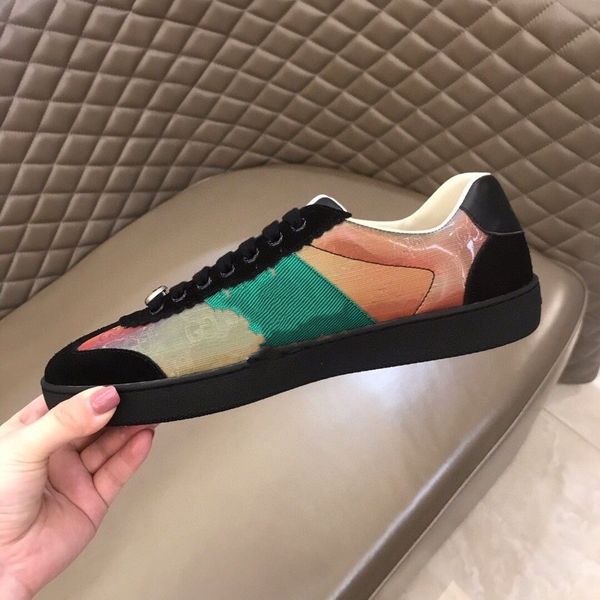 

casual shoes ace men women sneakers sports trainers designers flats bottoms loafers chaussures leather embroidery stripes fashion luxurys 03, Black