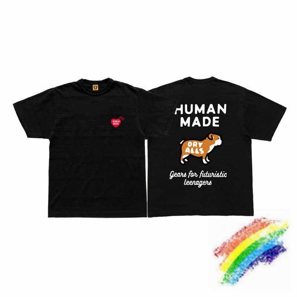 

men's t-shirts heart pattern human made t shirt men women limited edition tee oversize short sleeve g221118, White;black