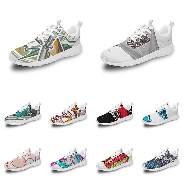 

men women custom sports shoes anime cartoon animal design diy word black white blue red colorful outdoor mens trainer 105