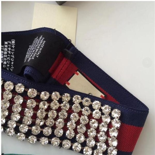 

elastic stripe full rhinestone headbands designer runway headwrap green and red strap clear crystal pave women party wedding cocktail269e, Blue;gray
