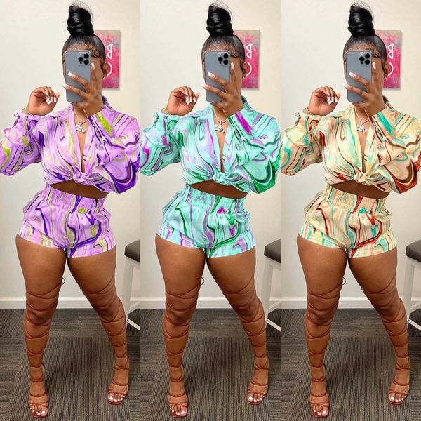 

women's two piece pants shirt coat short pants loose streetwear matching set clothes for women outfit casaul print tracksuit two piece, White