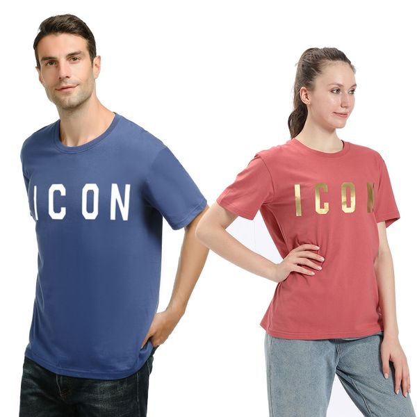 

icon printing summer men's t-shirt d2 stamping design multi-color optional short-sleeved women's base men's casual lovers wea, White;black