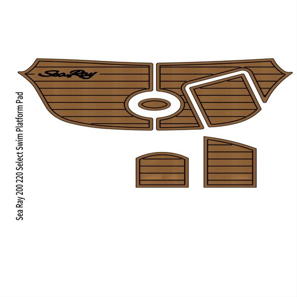 

sea ray 200/220 select swim platform pad boat eva foam faux teak deck floor mat