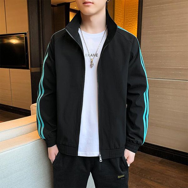 

men's down parkas spring and autumn casual fashion sports and leisure slim highquality jacket men's coat products baseball men&#03, Black