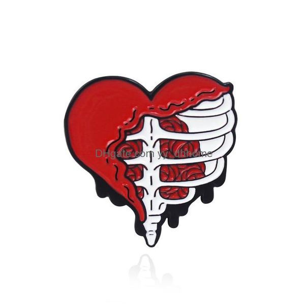 

pins brooches cartoon heart organ rib brooch pins 3pcs/set alloy brooches for girls gift jewelry flower badges denim shirt bags pin dhbkn, Gray