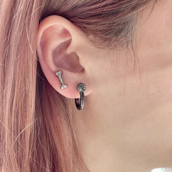 

saturn ear studs temperament two color versatile small popular design earring earrings, Golden;silver