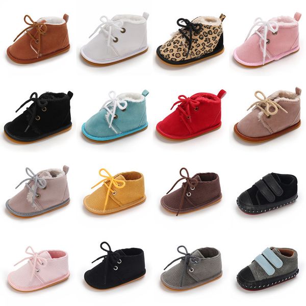 

sneakers snow baby booties shoes boy girl crib winter warm cotton antislip sole born toddler first walkers 221119, Black;red