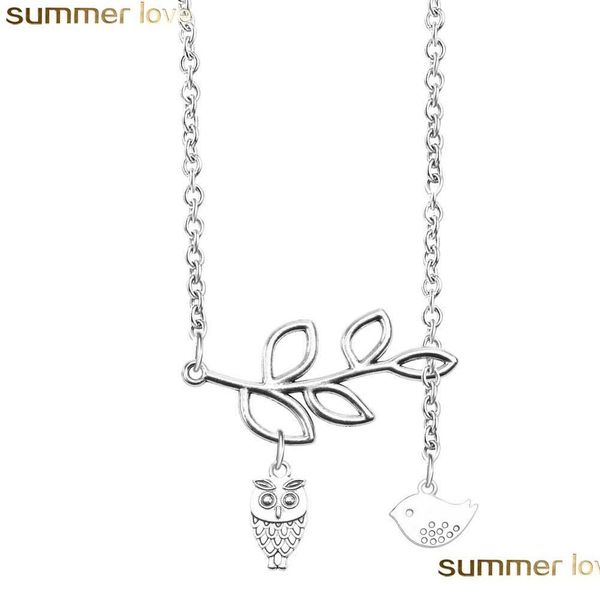 

pendant necklaces new fashion leaves bird pendant necklace owl pearl tree charms necklaces for women jewelry gifts drop delivery pend dhouh, Silver