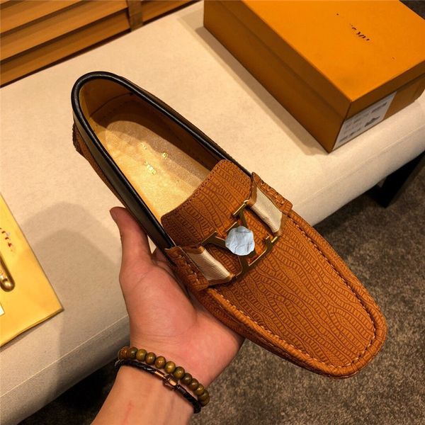 

2022 men classic loafers shoe solid color faux suede mask round toe slip on business casual wedding party everyday versatile dress shoes, Black