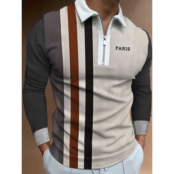 

men's t-shirts mens t shirts fashion lapel patchwork graphic t shirts casual long sleeve classic slim streetwear men clothing t221007, White;black