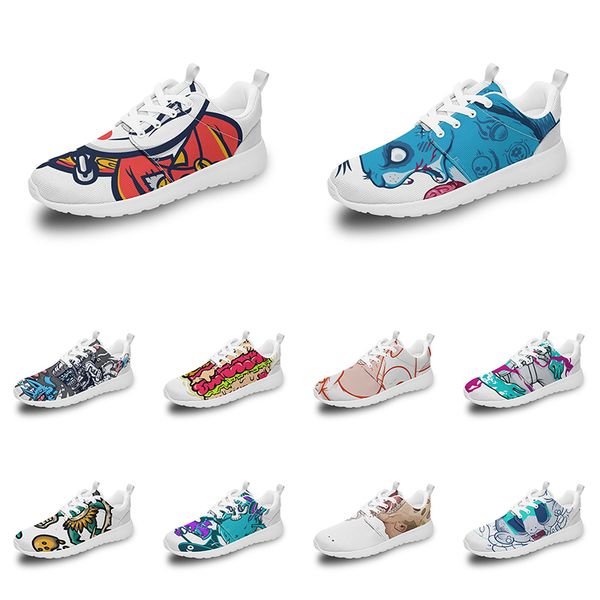 

men women custom sports shoes anime cartoon animal design diy word black white blue red colorful outdoor mens trainer 100