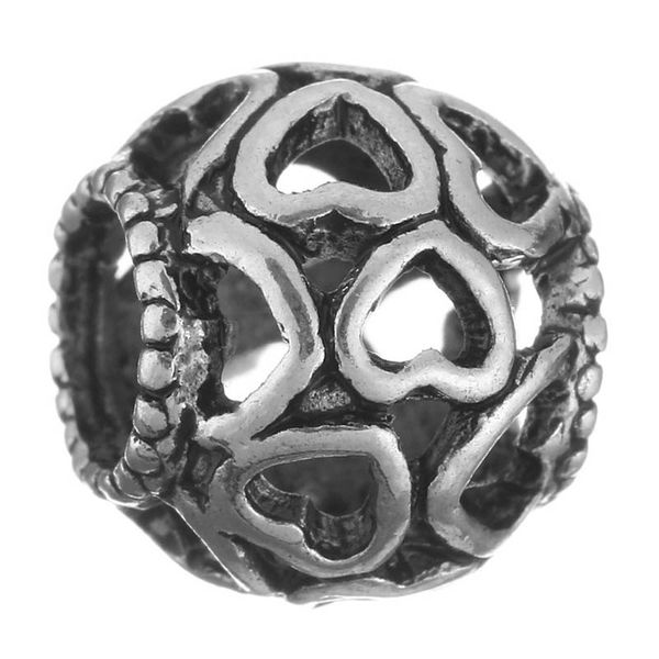 

hand chains diy loose beads metals hollow balls multiple types 10x12mm heart flower ball wholesale, Black
