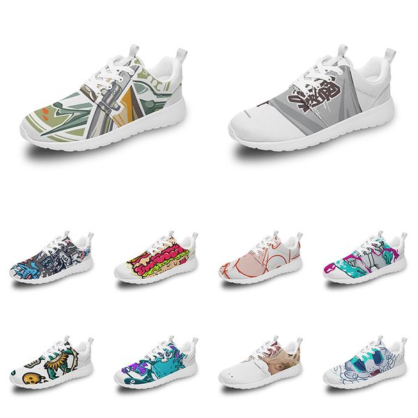 

men women custom sports shoes anime cartoon animal design diy word black white blue red colorful outdoor mens trainer 054