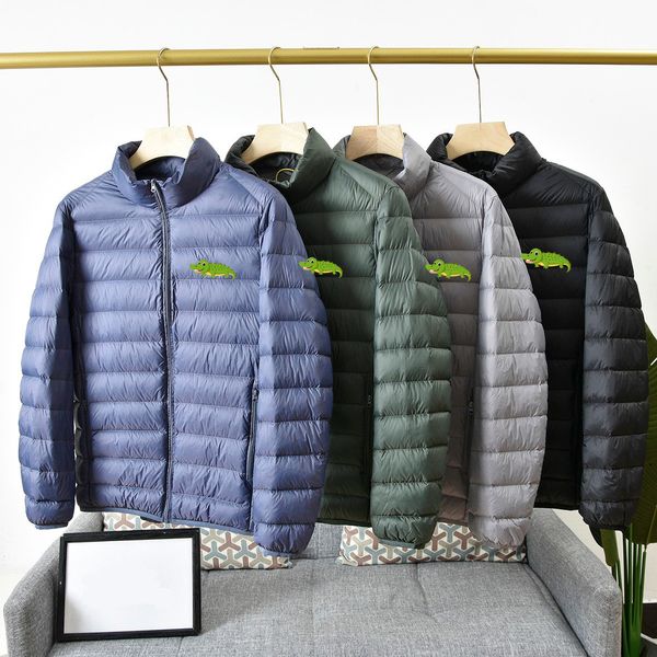 

mens designer jacket asian size m-4xl lightweight portable down jacket embroidery alligator casual outdoor coats 98393 sportswear hooded, Black;brown