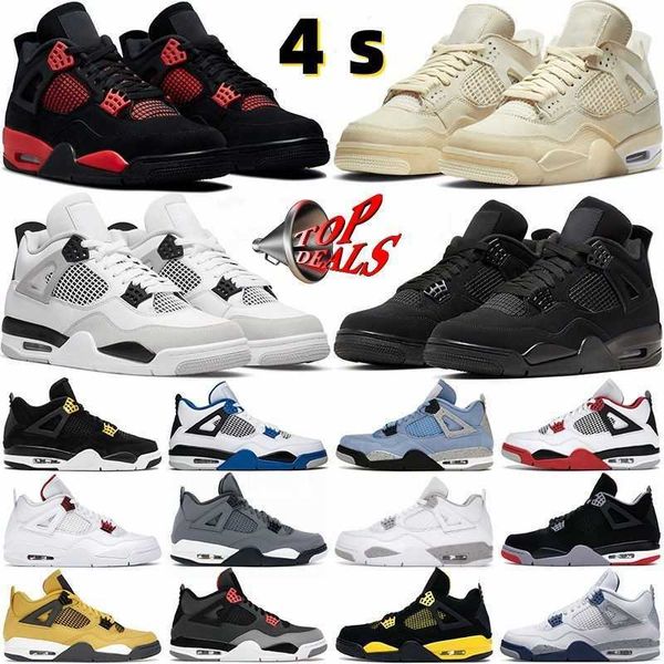 

with box men basketball shoes jumpman 4s military black cat red thunder sail university blue white oreo fire pure money midnight navy women