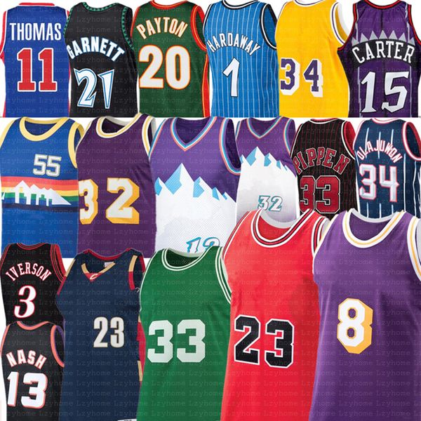

steve nash tracy mcgrady tim hardaway basketball jerseys scottie pippen lebron vince carter john stockton allen iverson shawn kemp gary payt, Black;red