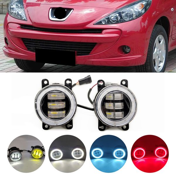 

car fog light assembly led lens angel eye drl h11 for peugeot 207 307 2008 3008 4007 4008 5008 301 308 408 407 607