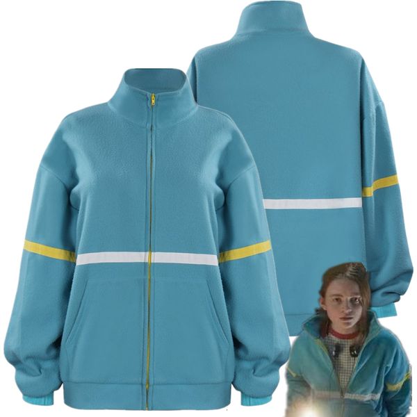 

anime costumes movie tv series stranger things season 4 cosplay costume max coat halloween sweatshirt jacket party wear 221118, Black