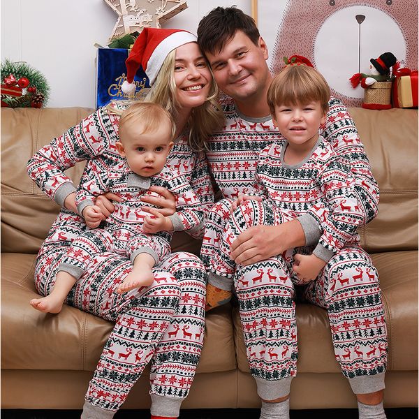 

family matching outfits christmas pajamas set xmas kids mother and daughter father son sleepwear baby look 221118, Blue