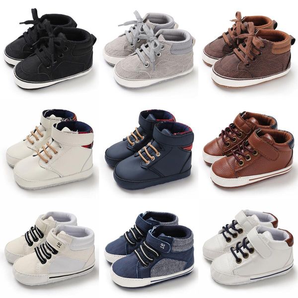 

sneakers baby shoes boys born toddler casual comfort cotton sole nonslip pu leather first walkers crawling 221119, Black;red