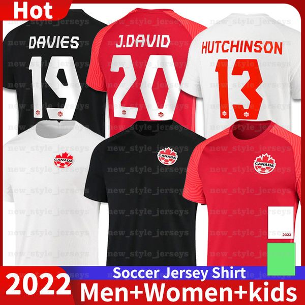 

21 22 canada soccer jerseys men home away custom 19 alphonso davies 13 atiba hutchinson jonathan david national team third error kennedy evs, Black;yellow
