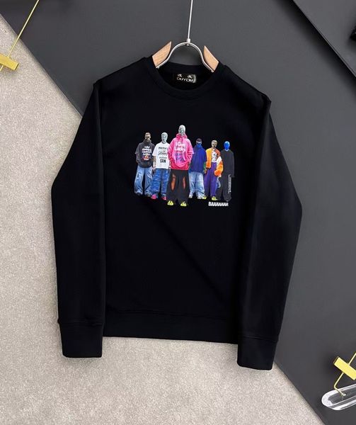 

duyou vintage hoodies luxury designer men hoody women sweatshirts combed cotton six-piece band print sueter hombre heather pullover hoodies, Black
