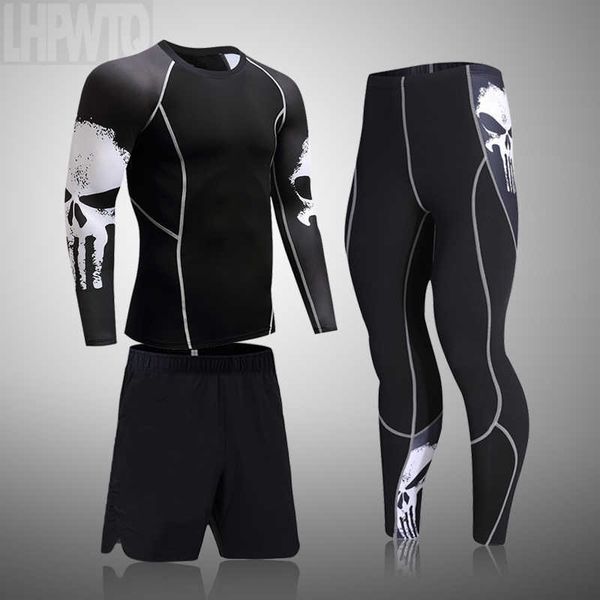

men's sleepwear running men's thermal underwear underpants kit sports compression clothing tracksuit for men fitness slim joggers, Black;brown