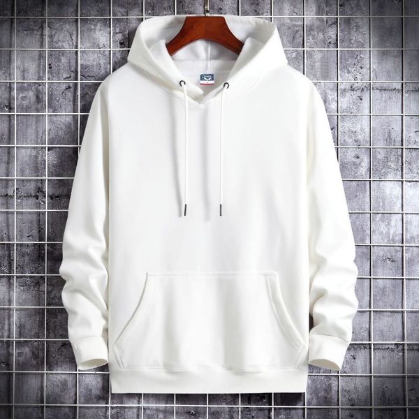 

men's hoodies sweatshirts autumn and winter pullover sweater men's hoodie plush thickened pure cotton group work clothes fashionab, Black