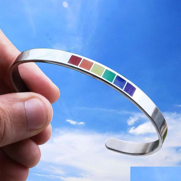 

wedding bracelets stainless steel open cuff bracelet bangels rainbow gay jewelry personalized letter initial can engrave bracelets j dhn1s, Golden;silver