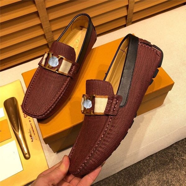 

g1 2022 genuine leather men shoes luxury brand formal casual mens loafers moccasins soft breathable slip on boat shoes 11, Black