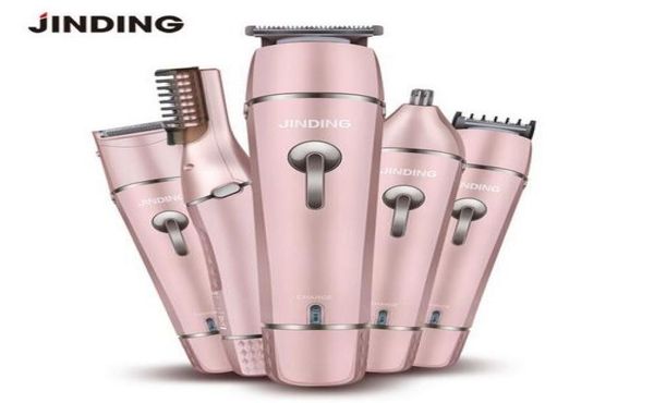 

2017 jd9911 new 5 in 1 electric hair clipper body hair trimmer lady epilator rechangeable head shaver nose beard shave home5408978