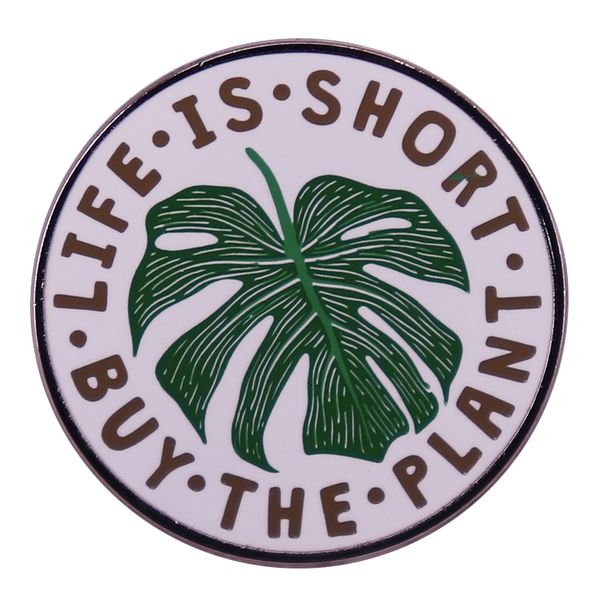 

life is short buy the plant brooch pin badges green accessory, Blue
