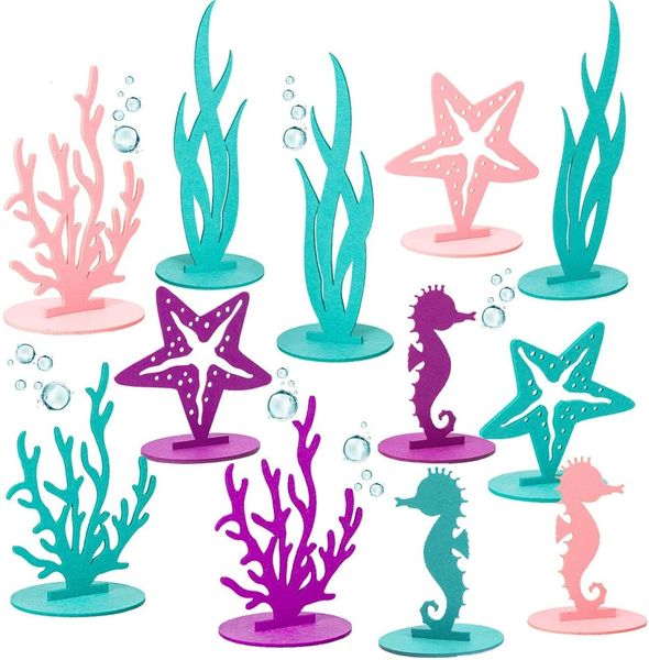 

bath toys 20pcs mermaid birthday decoration felt tablecenter ornament ocean themed little party baby shower supplies 221118
