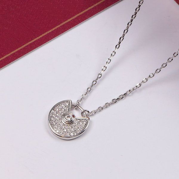 

luxury designer men's and women's pendant full diamond necklaces fashion designer design stainless steel necklace man's valen, Silver