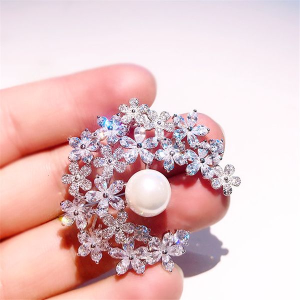 

pins brooches beautiful snowflake pearl brooches for women winter wedding bouquet brooch pin jewelry crystal snow flake broach christmas gif, Gray