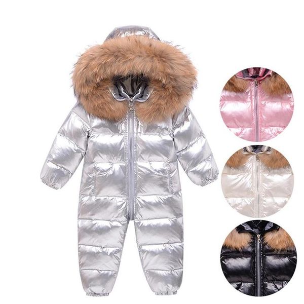 

old cobbler 407m18 favorite thick warm down coat baby & kids clothing bodysuit outwear real fur collar white duck237i, Blue;gray