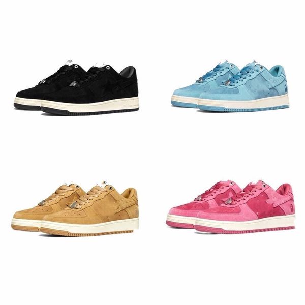 

bapesta bapestas baped sta casual shoes sk8 low men women black white pastel green blue suede pink mens womens trainers outdoor sports sneak