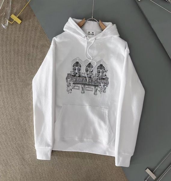 

duyou retro hoodies luxury designer men hoody women sweatshirts combed cotton kennel print sueter hombre heather pullover hoodies for man dy, Black