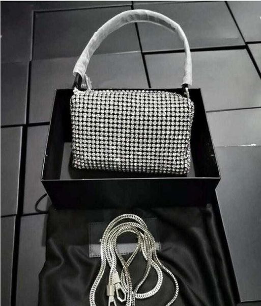 

2022 wang designer hobo bag mini women crystal diamond handbags famous nightclub with chain crossbody soho bag disco shoulder tote for