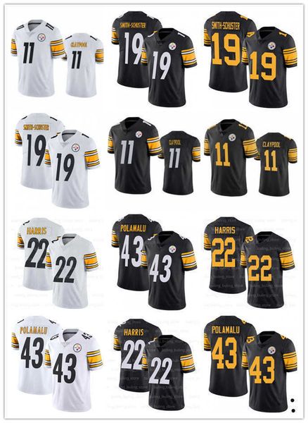 

football jerseys pittsburgh''steelers''men women youth 10 mitchell trubisky 22 najee harris 43 troy polamalu 11 chase cl, Black;red